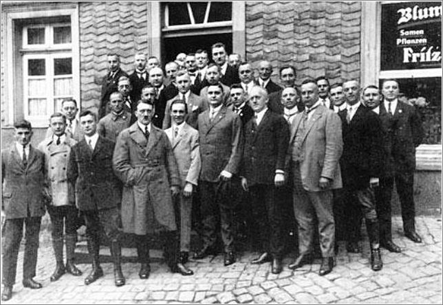 Adolf Hitler and Joseph Goebbels with Nazi Party officials in 1926